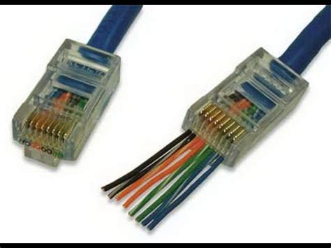 CAT5 cable to connector RJ-45 Detailed How to Crimp Ethernet - YouTube