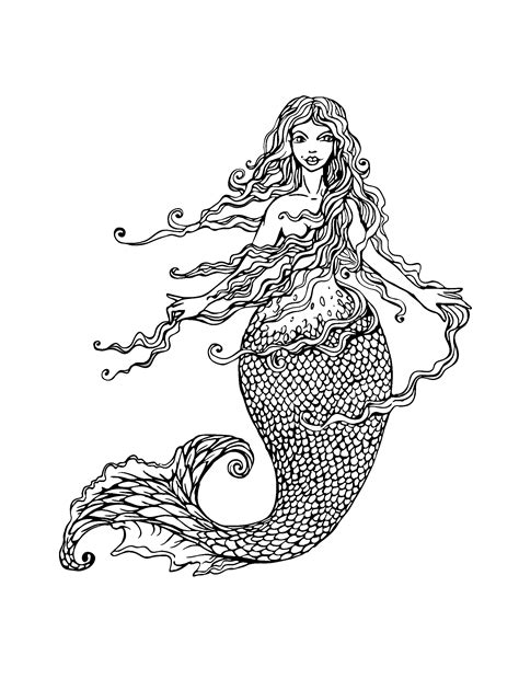 mermaid coloring pages for adults best coloring pages for kids ...