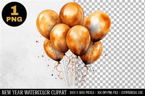 Balloons Glass Clipart | Happy New Year Graphic by TheDigitalStore247 ...