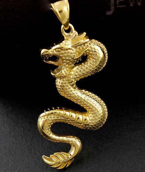 man Charm Stainless Steel Gold Color Chinese Loong Dragon Pendant ...