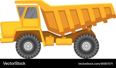 Dump truck cartoon icon industrial vehicle side Vector Image