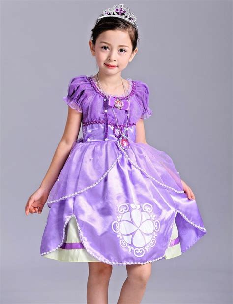 2018 Kids Gorgeous Sofia The First Costume Girls Princess Dress Gown 3 ...