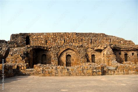 Ruins at Firoz Shah Kotla Fort in New Delhi, which was the citadel of ...