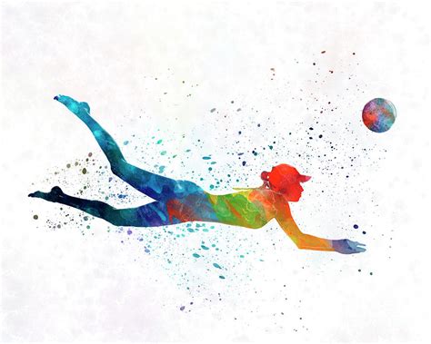 Woman beach volley ball player 01 in watercolor Painting by Pablo ...