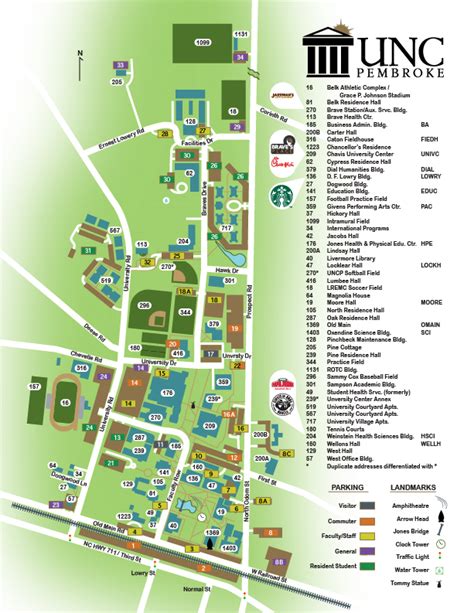 Campus Map | The University of North Carolina at Pembroke