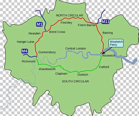 North Circular Road South Circular Road Map Central London PNG, Clipart ...