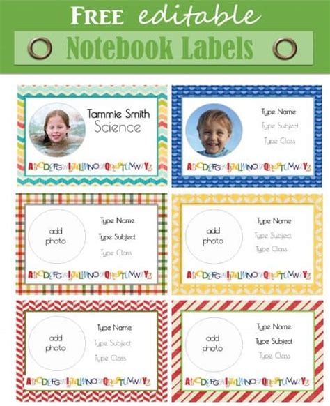 FREE personalized name labels for school | Print at home