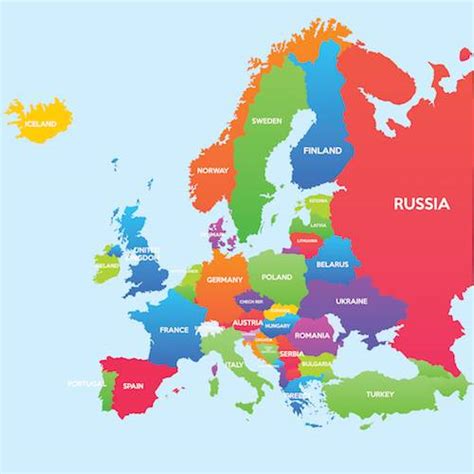 Map Of European Countries For Kids