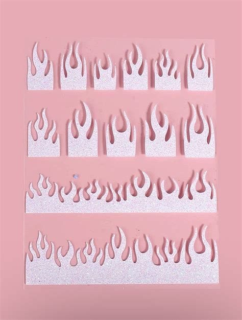 3D Fire Nail Stickers, Flame Nail Decals, Flame Nail Decoration, Nail ...