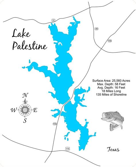 Lake Palestine Topo Map