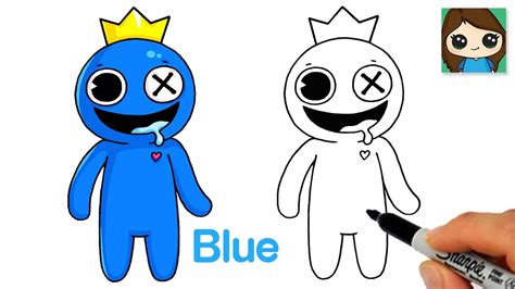 How to Draw Blue Easy 🌈 Roblox Rainbow Friends - YouTube