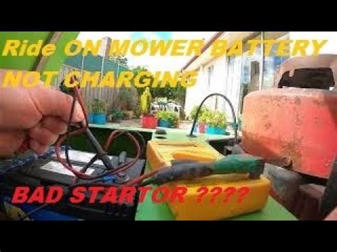 Ride on mower battery not charging let's find the problem and fix - YouTube