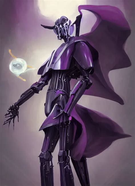 General Grievous wearing a dark purple suit, elegant, | Stable ...