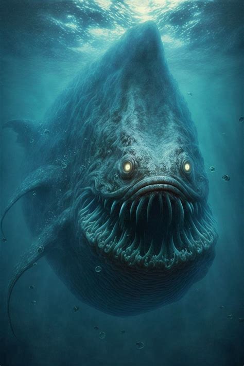 Scary Sea Creatures, Deep Sea Creatures, Mythical Creatures Art ...