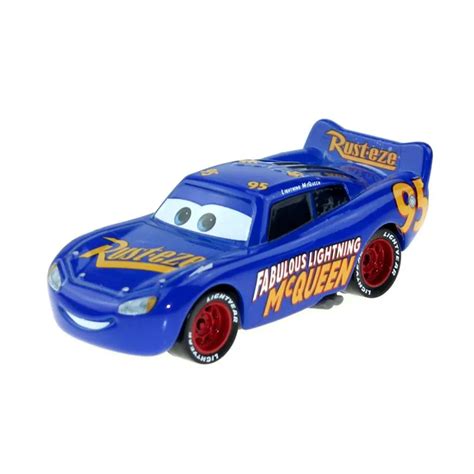 Disney Pixar Cars 3 New Blue Lightning McQueen 1:55 Diecast Metal Alloy ...