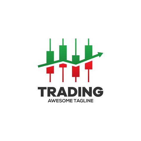 Trading financial vector logo. Trading icon. Candlestick trading ...