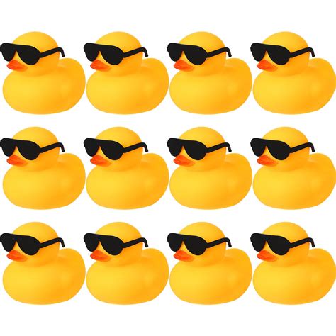 Buy Chivao 12 Pcs Rubber Ducks with 12 Sunglasses/ Hats/ Headwear/ f ...