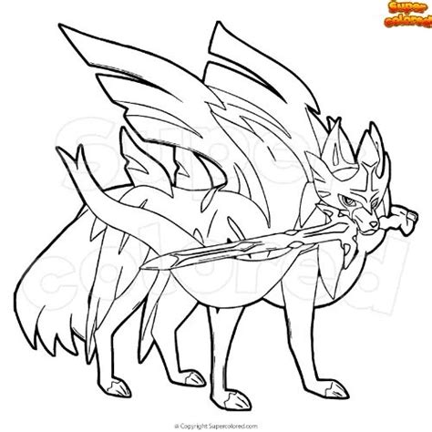 Coloring page Pokemon Zacian Crowned Sword - Supercolored.com