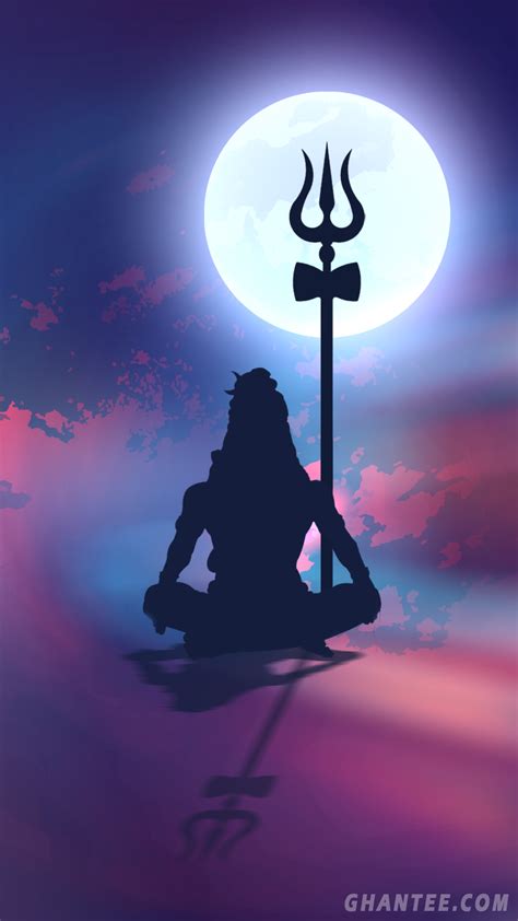 lord shiva silhouette phone wallpaper | 1080p | Lord shiva painting ...