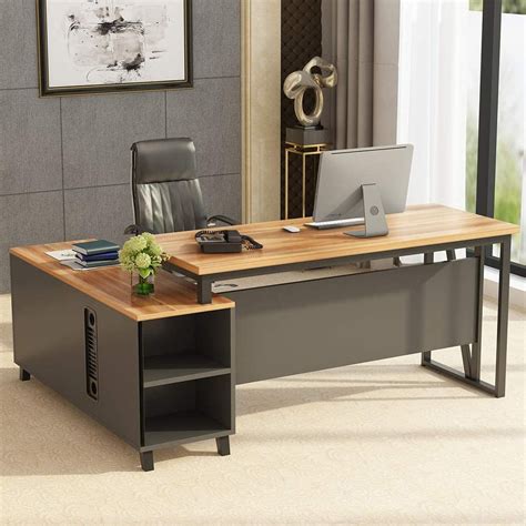 Tribesigns Large L-Shaped Desk, 55 Inches Executive Office Desk ...