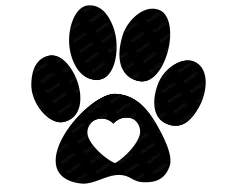 Heart Paw Print SVG | Cat paw print, Tiger paw print, Pet paw print