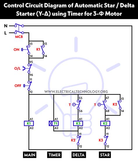 Control Circuit Diagram For Star Delta