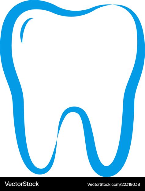 Clean dental tooth logo design template Royalty Free Vector