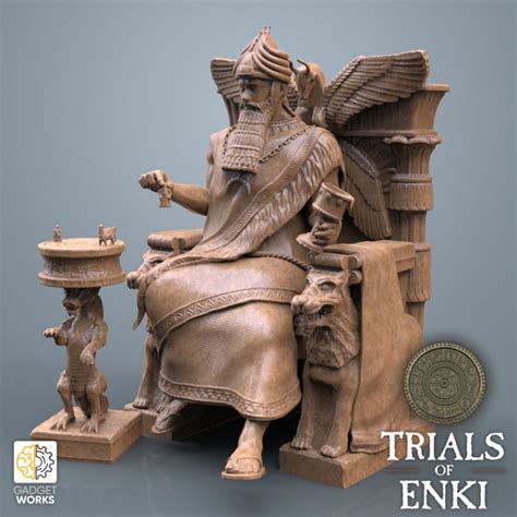 Download God on Throne - Sumerian God Enki on ornate throne with game ...