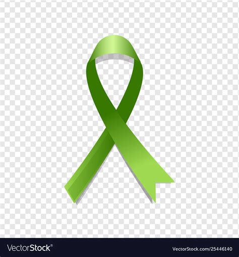 Green awareness ribbon Royalty Free Vector Image