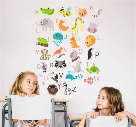 Animal Alphabet Wall Art Stickers - TenStickers