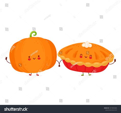 Cute Happy Funny Pumpkin Pie Isolated Stock Vector (Royalty Free ...