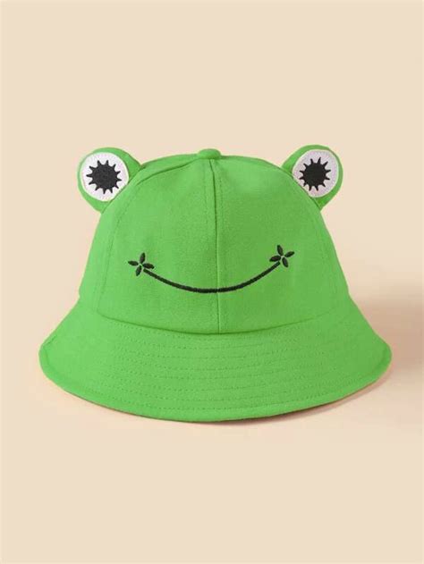 Cartoon Frog Design Bucket Hat | Cute bucket hat, Funky hats, Bucket