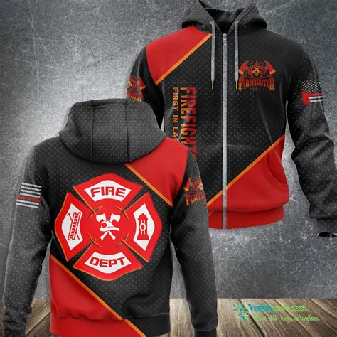 Fire Department Uniform Official Firefighter Gear Zip Hoodie 3D All ...