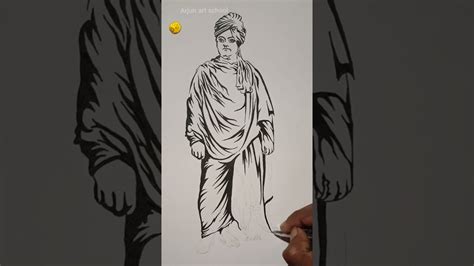 swami Vivekananda full body drawing With Black gel pen ll very easy ...