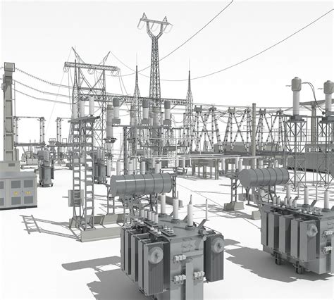 Electrical substation sub 3D - TurboSquid 1205614 | Electrical ...