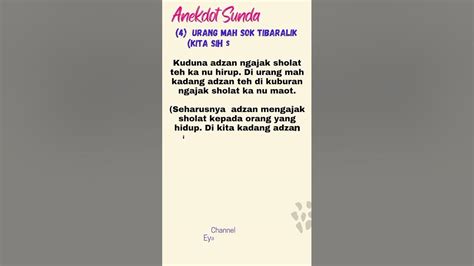 ANEKDOT SUNDA: 'Urang mah sok tibaralik -4' ('Kita itu suka terbalik -4 ...