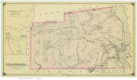 Ticonderoga, New York 1876 - Old Town Map Reprint - Essex Co. Atlas ...