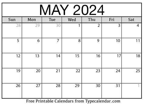 May 2024 Calendar Printable Free Download - 2024 Calendar 2024 Printable