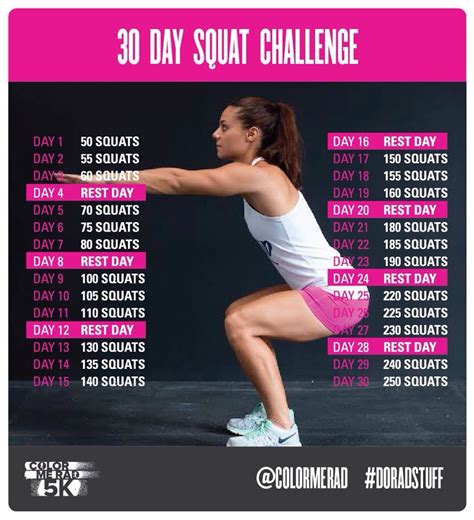 30 Day Squat Challenge Printable