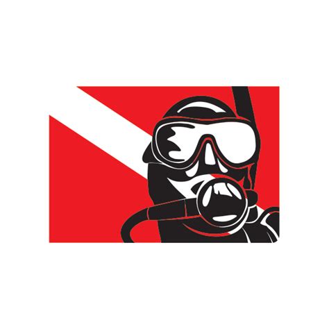 Printed vinyl Flag Diver Scuba | Stickers Factory