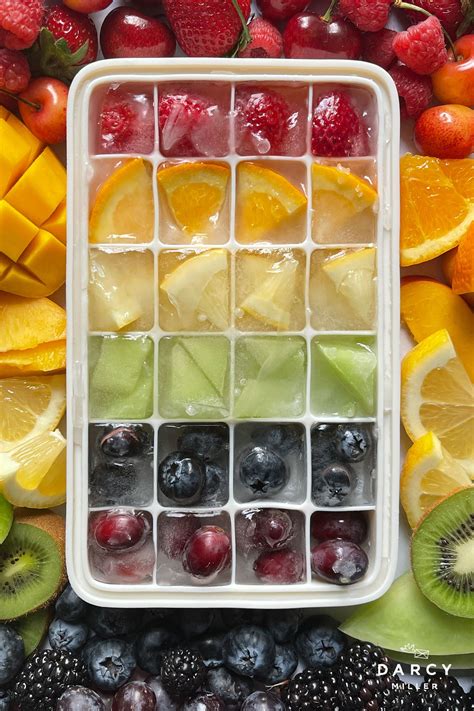 Colorful Fruit Infused Ice Cubes