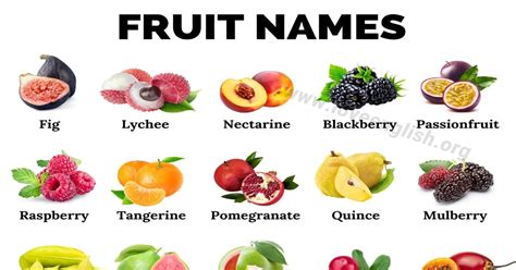 100+ Fruit Names from Around the World - Love English