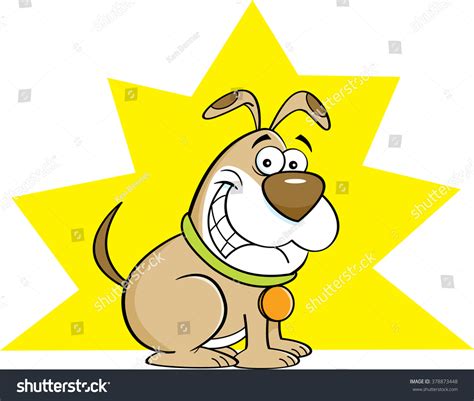 Cartoon Illustration Smiling Dog Stock Illustration 378873448 ...