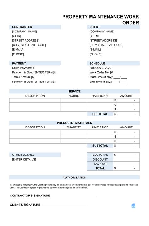 40 Printable Work Order Templates (Excel, Word, PDF)