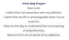 Step 1 through 12 Prayers | prayers, recovery quotes, celebrate recovery