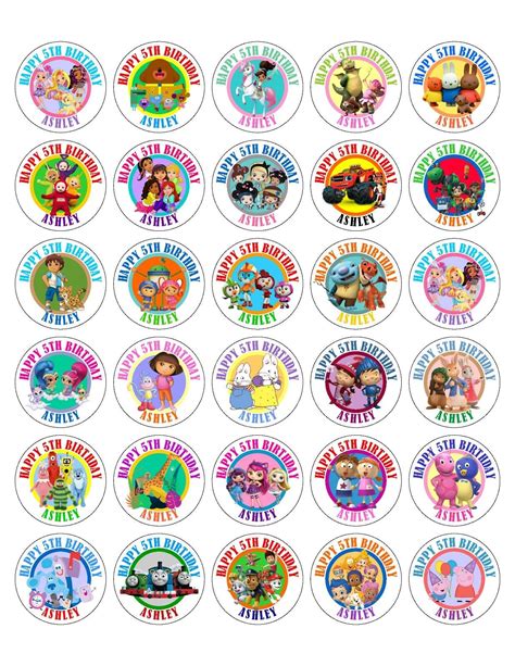 30 Nick Jr Junior Birthday Stickers Lollipop Labels Party Favors 1.5 in ...