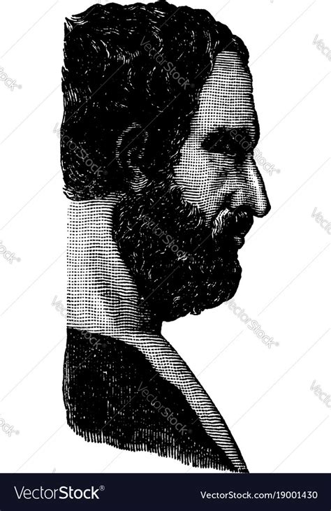 Profile bust of thucydides vintage Royalty Free Vector Image