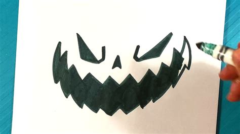 EASY How to Draw HALLOWEEN PUMPKIN FACE - Scary Drawings - YouTube