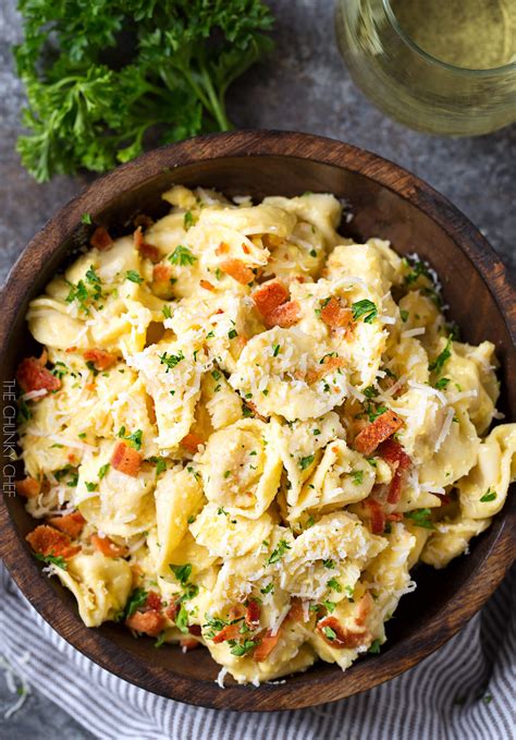 20 Minute Tortellini Pasta Carbonara - The Chunky Chef