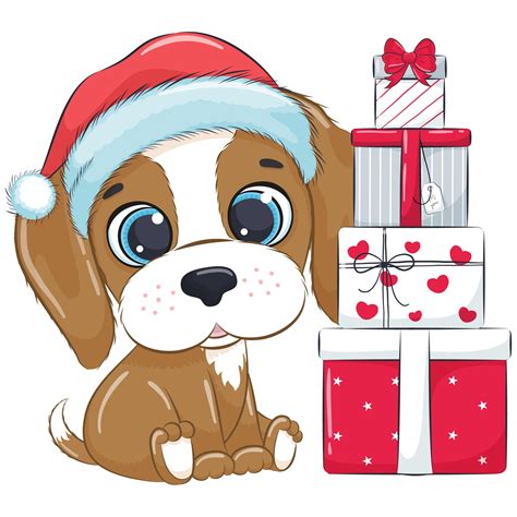 Christmas Dog Clipart PNG, EPS, JPEG, 300 DPI (937267) | Illustrations ...